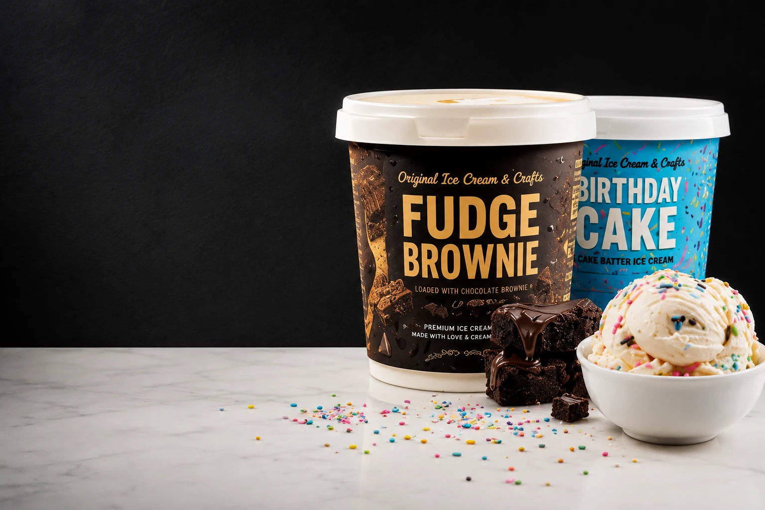 Premium ice cream tubs and dessert